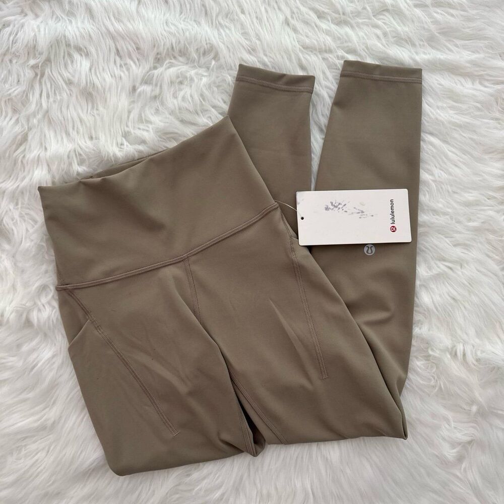 Lululemon Wunder Train High Rise Tight Pockets 25" Sheer Oak Size 2